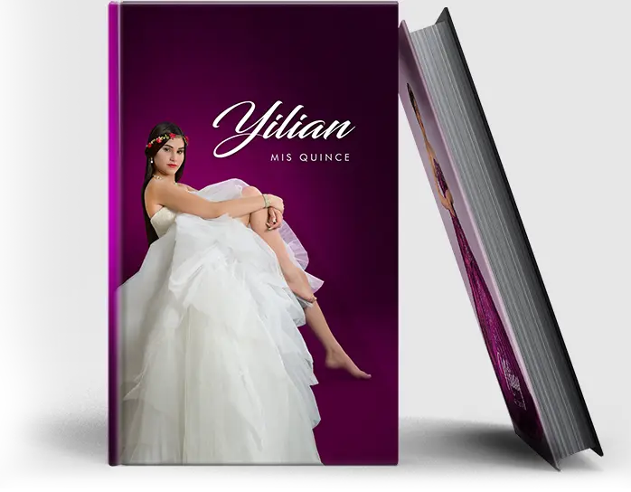 Foto book de quince con portada fucsia
